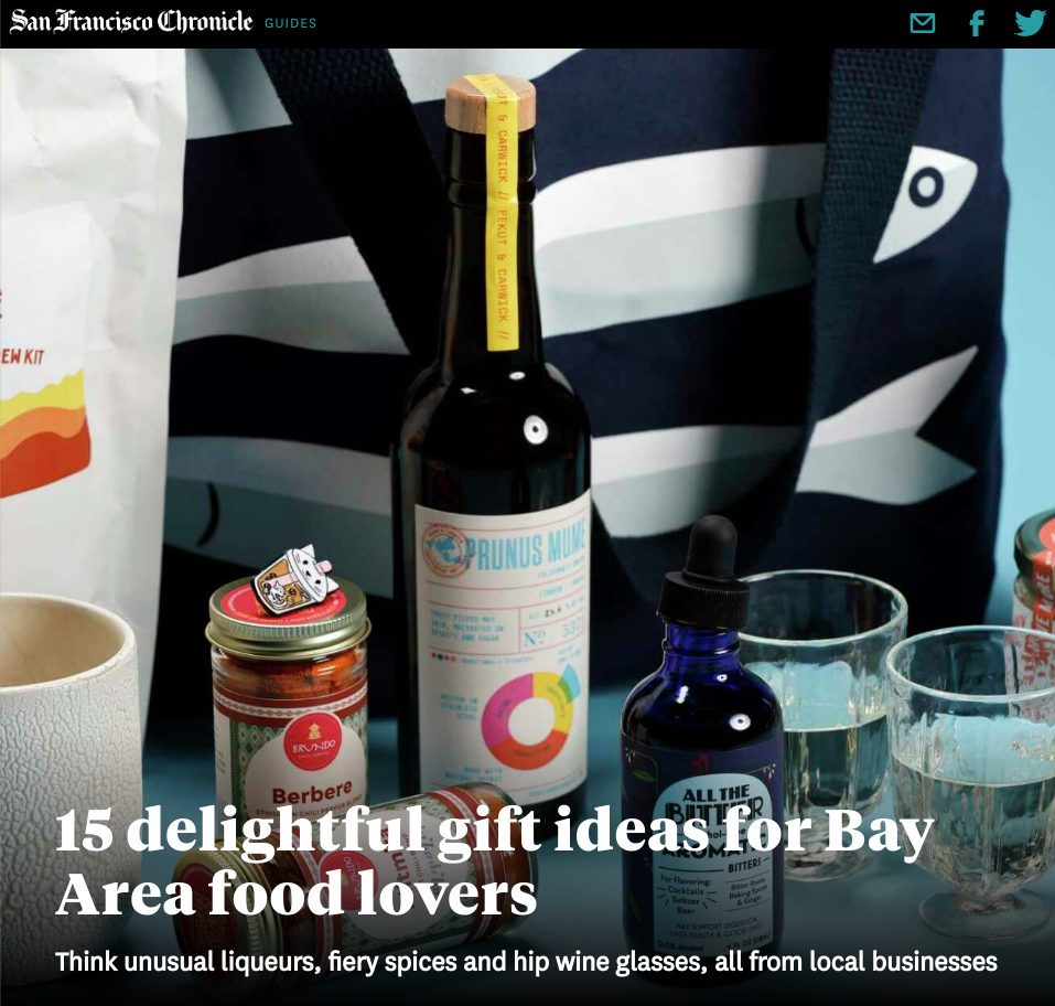 A screenshot of the SF Chronicle gift guide